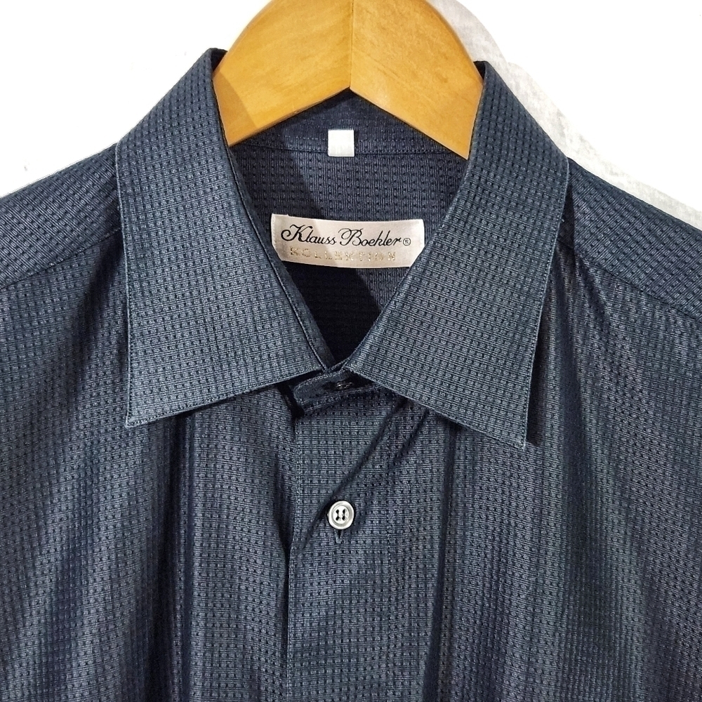 VINTAGE Klauss Boehler Gray Regular Fit Dress Shirts - Picture 3 of 10